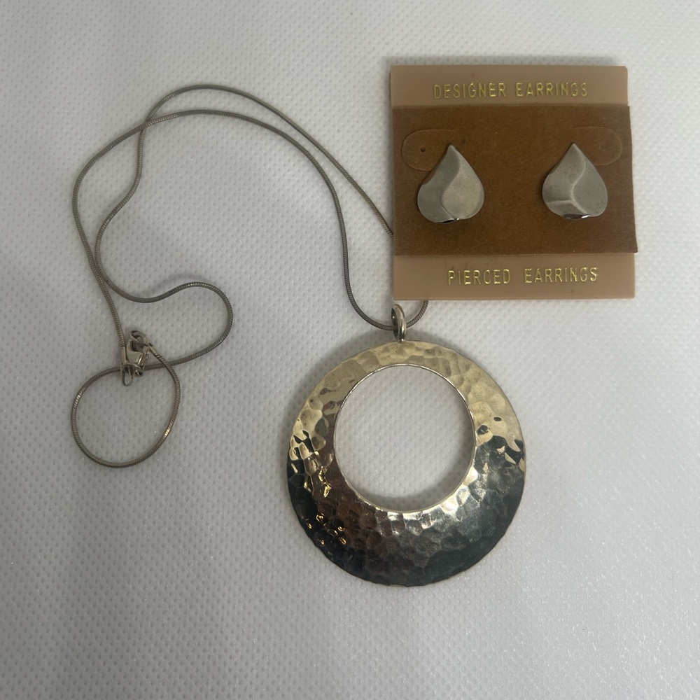 Silver necklace and earrings brand new